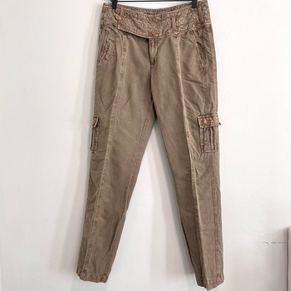Sundance More Than Cargo Embroidered Linen Blend Pants